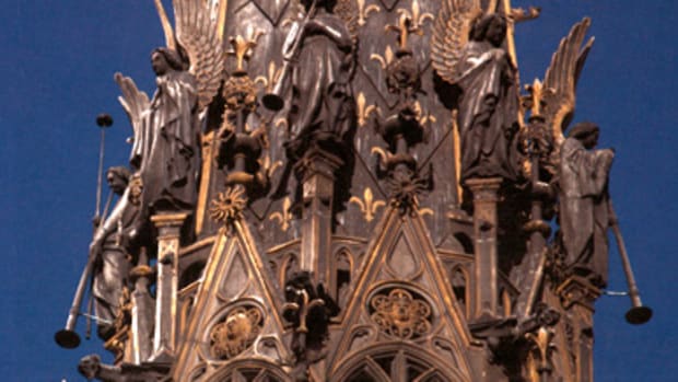 “The Angles of the Sainte Chapelle steeple were the second hardest to photograph,” says the author. She used a 300mm lens to capture many of her images and for this one she carried her ladder on a Paris bus. The steeple was added in the mid-19th century to the 13th-century church.