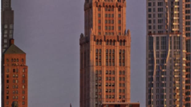 Designed by Cass Gilbert and built 1910-13, the Woolworth Building was called “The Cathedral of Commerce,” by the Reverend Samuel Parkes Cadman, a famous early 20th-century preacher. Frank Winfield Woolworth told Gilbert that he wanted something like London’s Houses of Parliament.