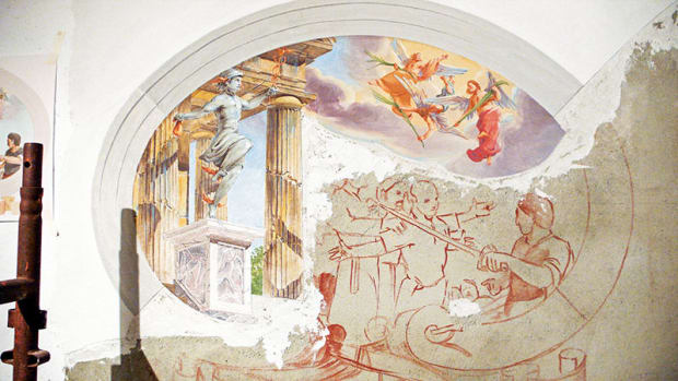 half-finished fresco