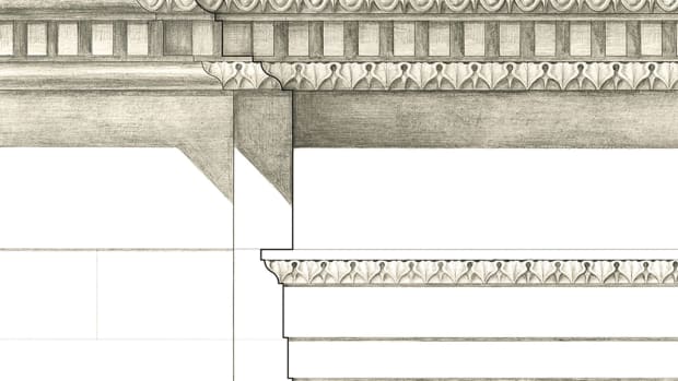 sketch of traditional molding, classical architecture