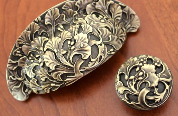1 Florid Leaves in Antique Brass Finish NHBP-802, NHK-102 nottinghill-us...