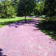 Reclaimed bricks from Gavin Historical Bricks Inc. were used in this driveway near Chicago.
