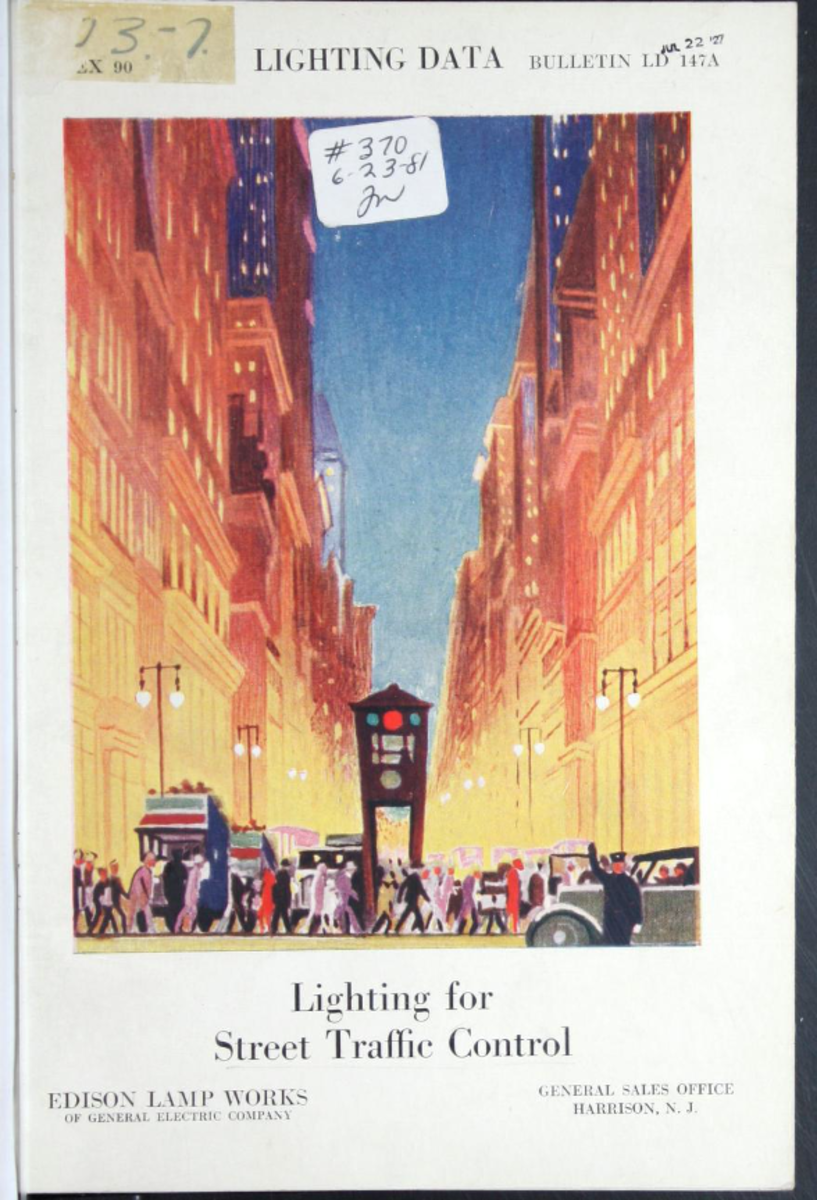 Lighting for street traffic control, c. 1927Edison Lamp Works, Harrison NJ
