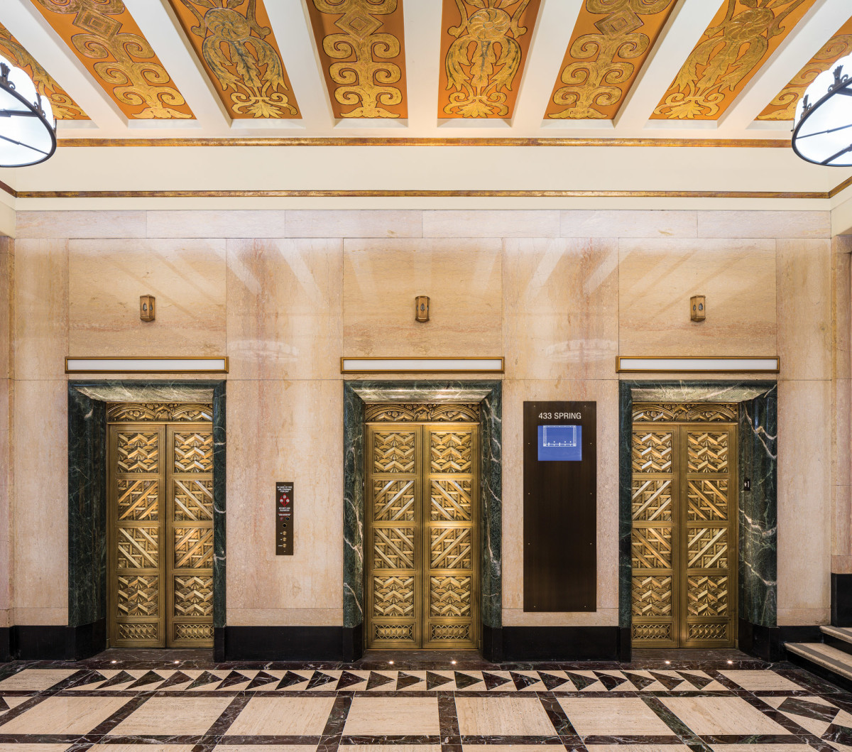 Art Deco elevator lobby