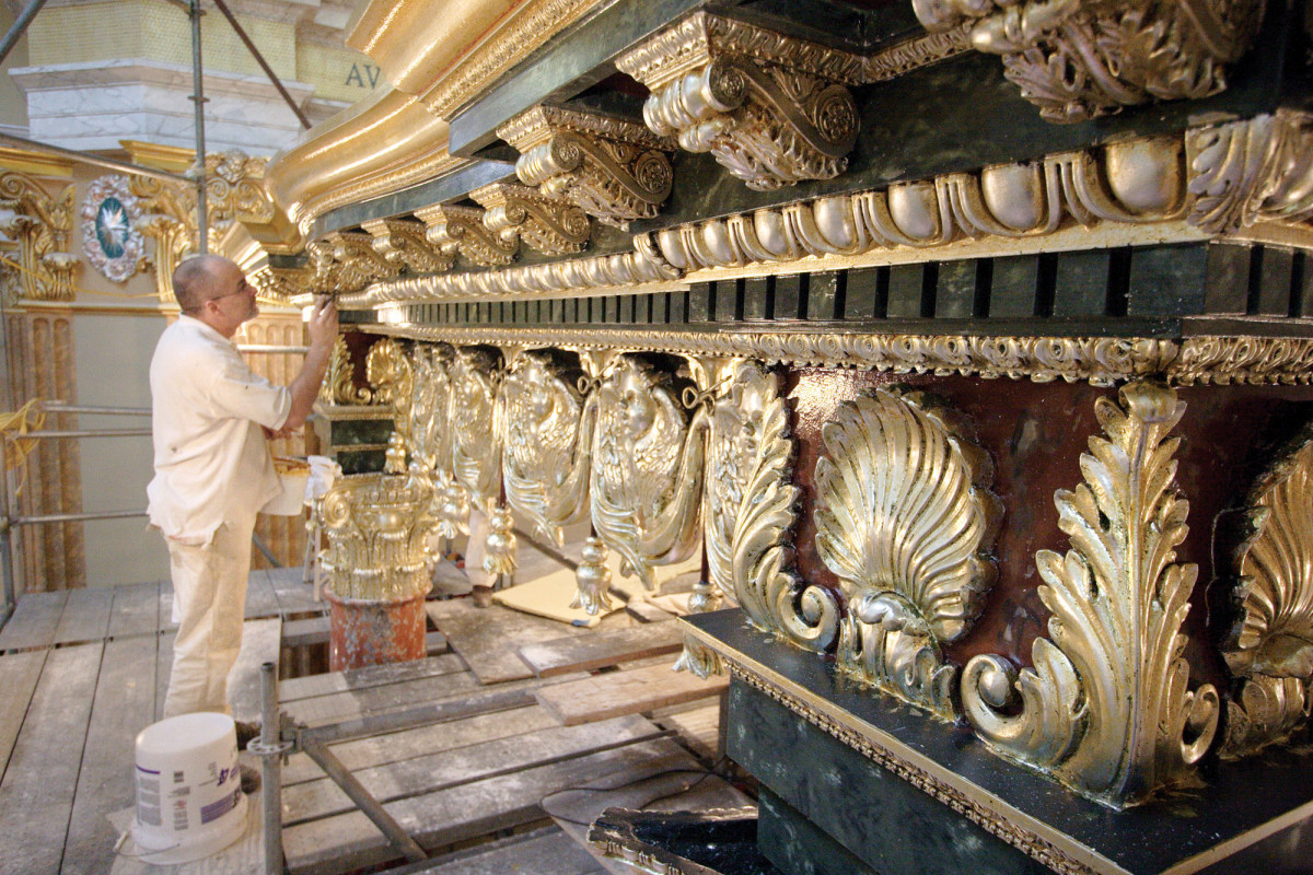 Gilding at Our Lady of Guadalupe of Top Baldacchino