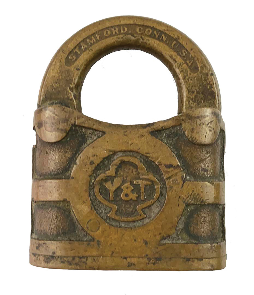 Antique bronze Padlock by Yale & Towne