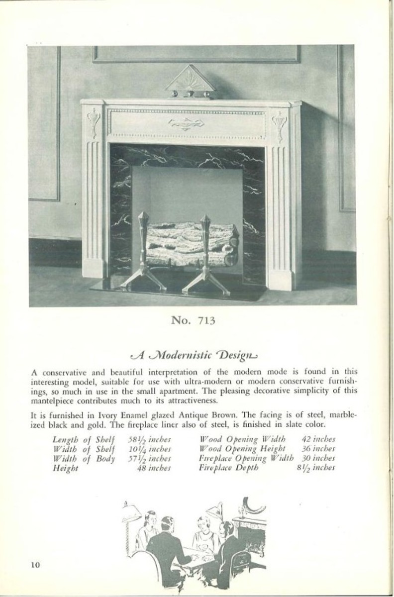 Complete fireplace units ready to use with electric fires, 1932.