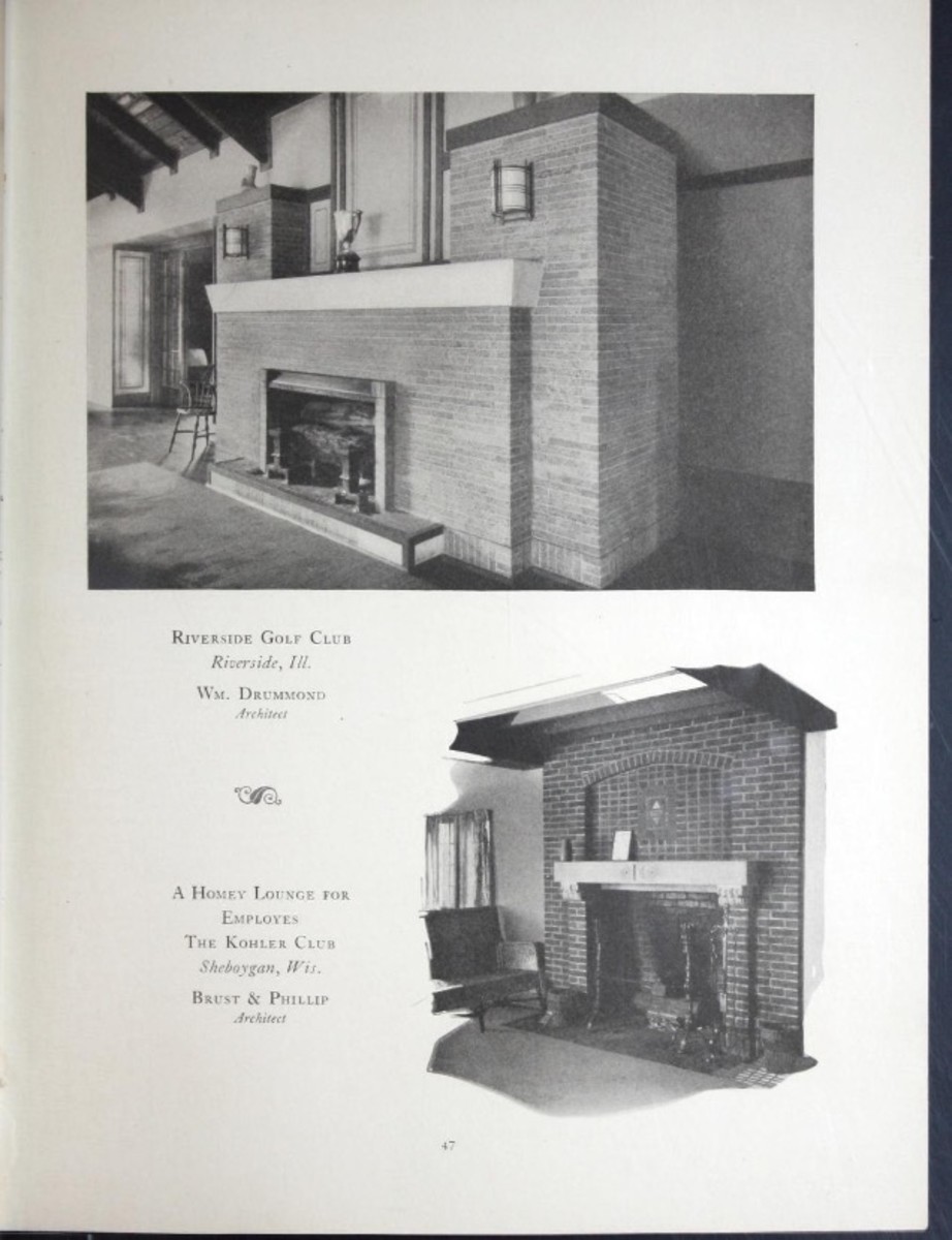 The home fires: a few suggestions in face brick fireplaces, 1923.