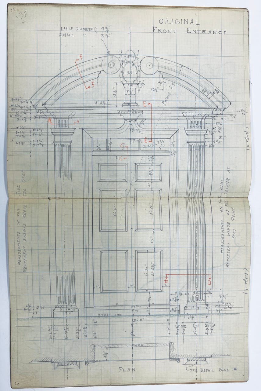 HABS Measured drawing, examples from Field Notebooks.