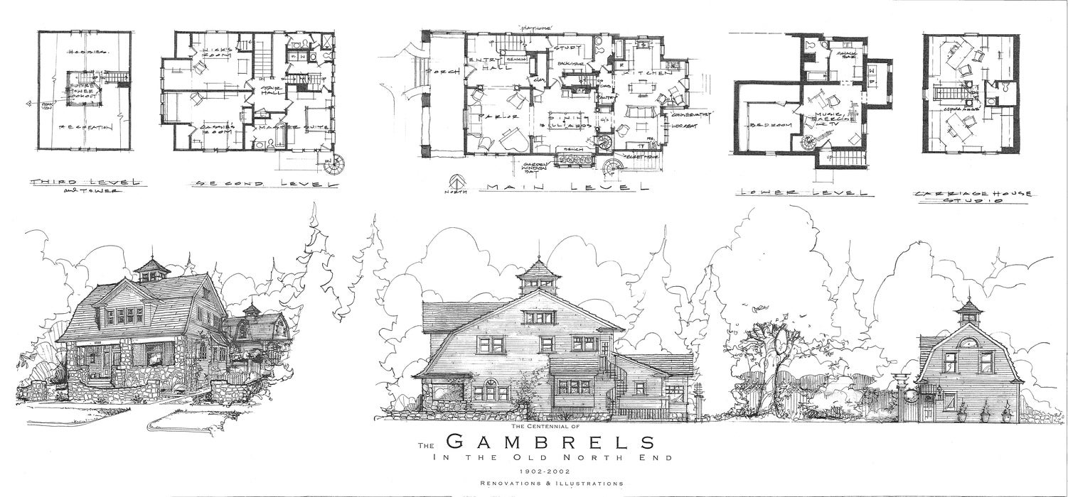 the gambrels J. Mark Nelson Architect hand drawn architecture raphael awards
