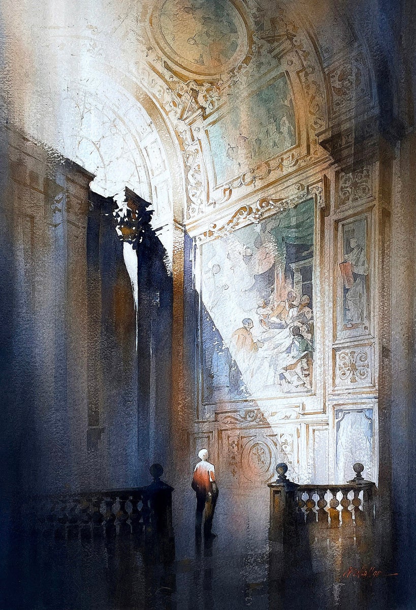 Afternoon in Rome architectural watercolor thomas schaller raphael awards