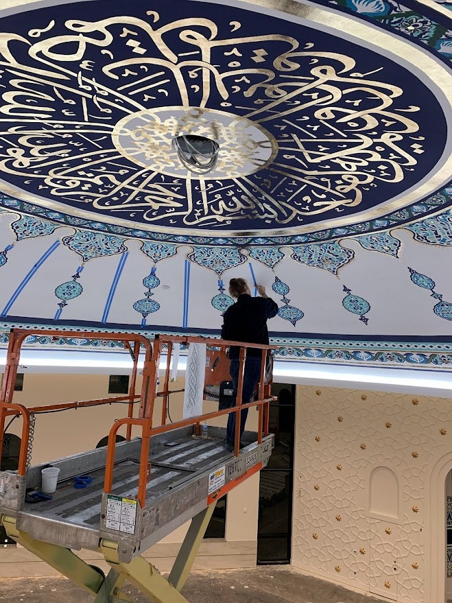 al-huda islamic center indiana hancock studio arts gilding installation