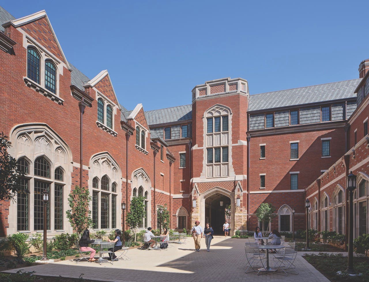 Pulblic courtyard, looking west, connecting to Rothschild College.