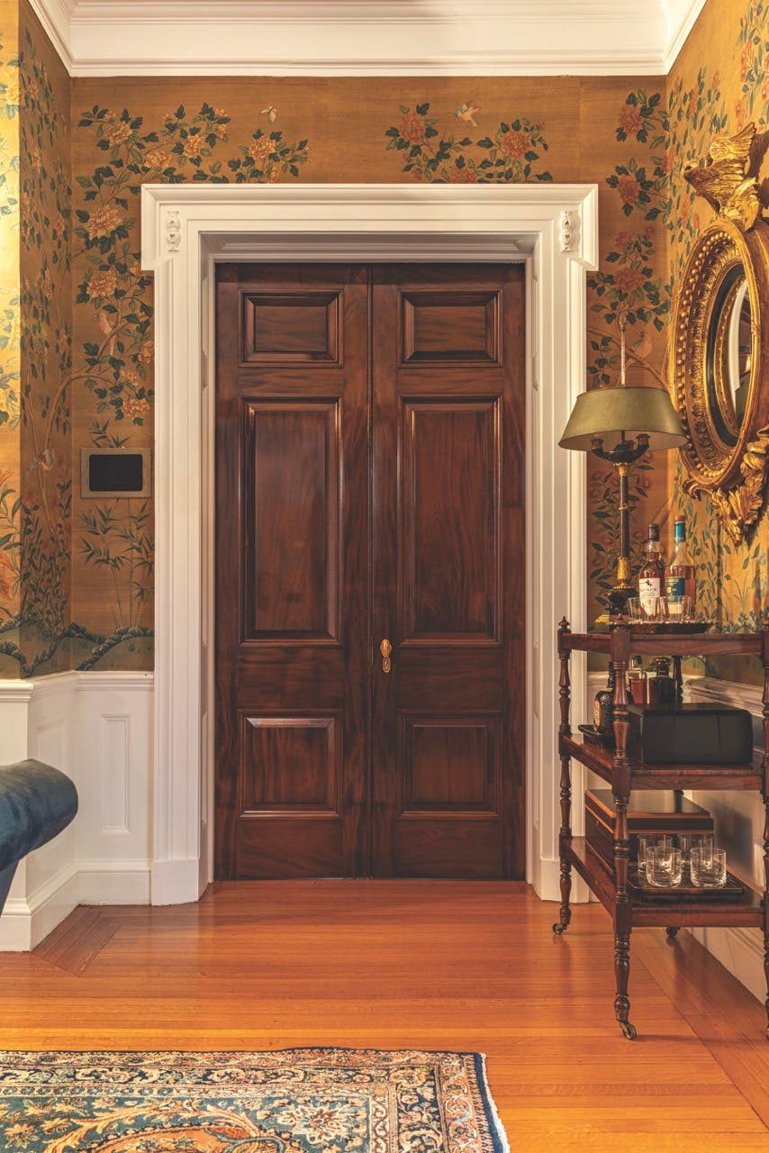 The Type B double doors viewed from the hallway side.