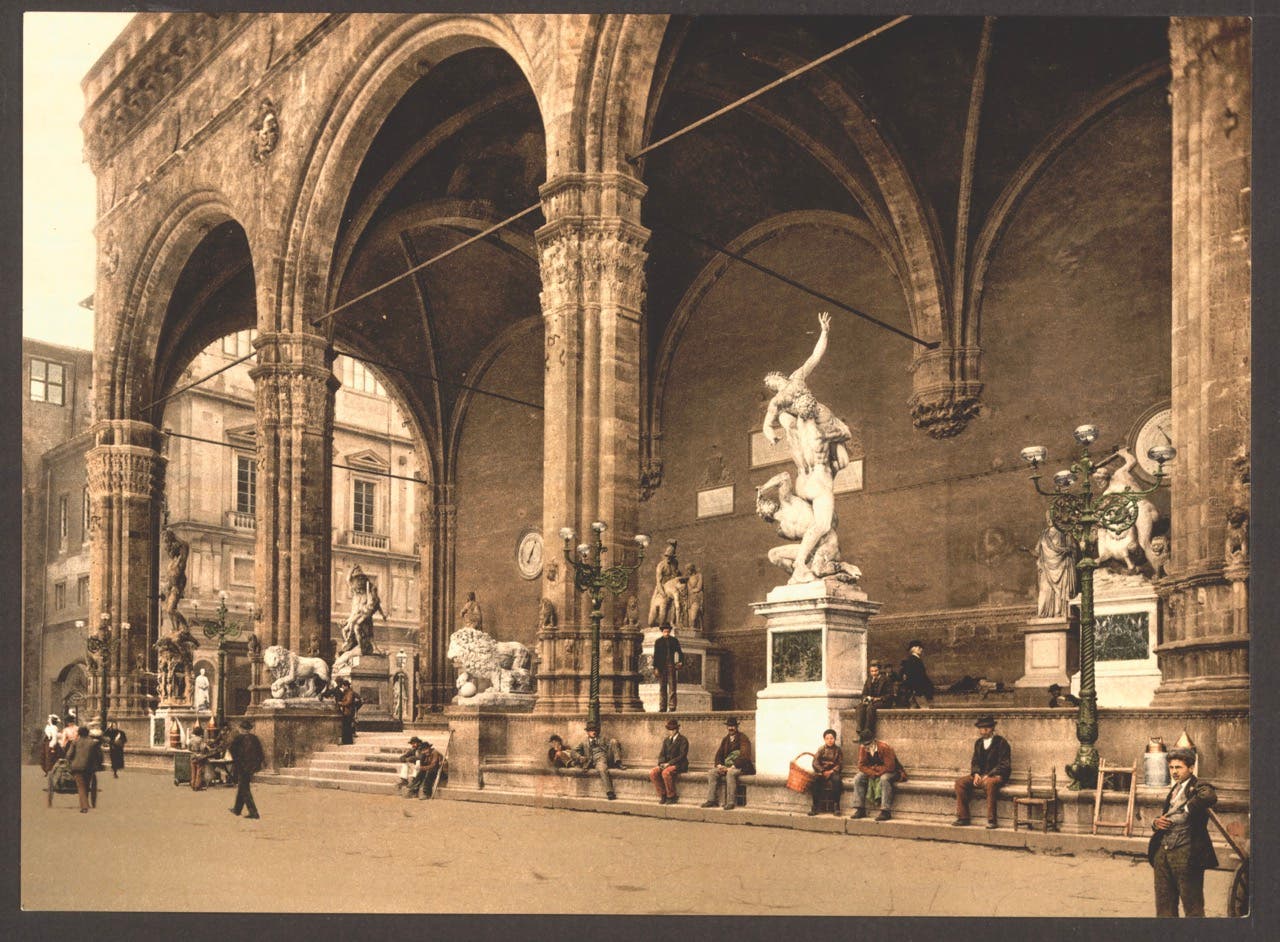 Loggia dei Lanzi, Florence. Photo, 1897. Detroit Publishing Company, Library of Congress.